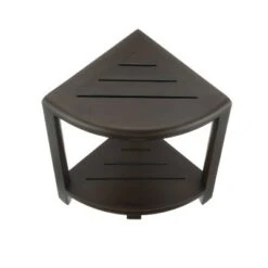 12" SnazzyCorner DT130 Wide Teak Wood Shower Bench with Shelf - DecoTeak -Ottomans Official Shop unnamed file 6372