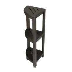 32" SnazzyCorner Tall Teak Shower Shelf Light Gray - CoastalVogue -Ottomans Official Shop unnamed file 6395