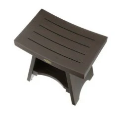 18" Serenity DT101 Wide Teak Wood Shower Bench with Shelf - DecoTeak -Ottomans Official Shop unnamed file 6471