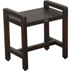 20" Eleganto DT107 Wide Teak Wood Shower Bench with Handles - DecoTeak -Ottomans Official Shop unnamed file 6476