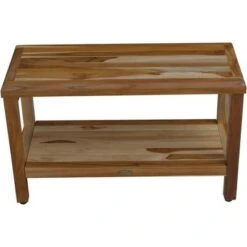 30" Eleganto ED1000 Wide Teak Shower Bench with Shelf - EcoDecors -Ottomans Official Shop unnamed file 6483