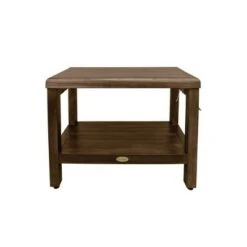 24" Eleganto DT115 Wide Teak Wood Shower Bench with Shelf - DecoTeak -Ottomans Official Shop unnamed file 6553