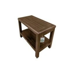 24" Eleganto DT115 Wide Teak Wood Shower Bench with Shelf - DecoTeak -Ottomans Official Shop unnamed file 6555