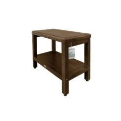 24" Eleganto DT115 Wide Teak Wood Shower Bench with Shelf - DecoTeak -Ottomans Official Shop unnamed file 6556