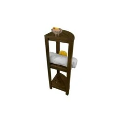 32" SnazzyCorner Tall Teak Shower Shelf Dark Brown - DecoTeak -Ottomans Official Shop unnamed file 6567