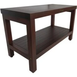 30" Eleganto DT116 Wide Teak Wood Shower Bench with Shelf - DecoTeak -Ottomans Official Shop unnamed file 6608