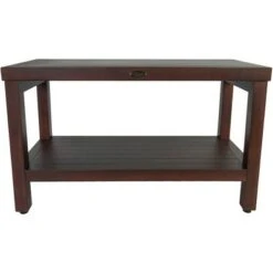 30" Eleganto DT116 Wide Teak Wood Shower Bench with Shelf - DecoTeak -Ottomans Official Shop unnamed file 6609