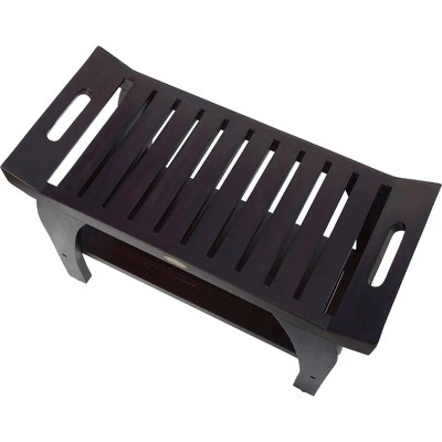 30" Tranquility DT123 Wide Teak Wood Shower Bench with Handles - DecoTeak 3 30" Tranquility DT123 Wide Teak Wood Shower Bench with Handles - DecoTeak – Image 2