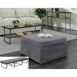 Designs4Comfort Folding Bed Ottoman Soft Gray Fabric - Breighton Home -Ottomans Official Shop unnamed file 6628