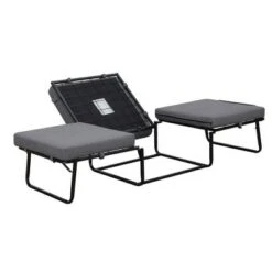 Designs4Comfort Folding Bed Ottoman Soft Gray Fabric - Breighton Home -Ottomans Official Shop unnamed file 6633
