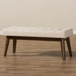 Elia Mid Century Modern Walnut Wood Fabric Button Tufted Bench - Baxton Studio Dark Gray 17 Elia Mid Century Modern Walnut Wood Fabric Button Tufted Bench - Baxton Studio Dark Gray -Ottomans Official Shop unnamed file 665