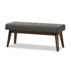Elia Mid Century Modern Walnut Wood Fabric Button Tufted Bench - Baxton Studio Dark Gray 20 Elia Mid Century Modern Walnut Wood Fabric Button Tufted Bench - Baxton Studio Dark Gray -Ottomans Official Shop unnamed file 668
