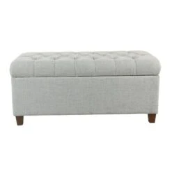 Ainsley Button Tufted Storage Bench - HomePop Charcoal Gray -Ottomans Official Shop unnamed file 6756