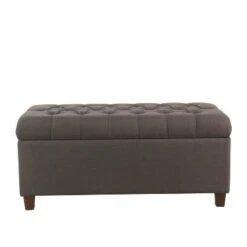Ainsley Button Tufted Storage Bench - HomePop Charcoal Gray -Ottomans Official Shop unnamed file 6758