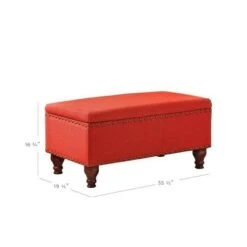 Large Rectangle Storage Bench with Nailhead Trim - HomePop -Ottomans Official Shop unnamed file 6765