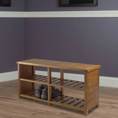 Keystone Entry Teak Shoe Bench - Winsome 5 Keystone Entry Teak Shoe Bench - Winsome – Image 3