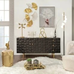 Metal Face Stool Gold - Sagebrook Home -Ottomans Official Shop unnamed file 68