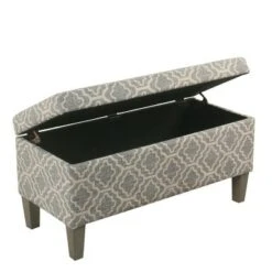Large Textured Storage Bench - HomePop Ash Gray -Ottomans Official Shop unnamed file 6803