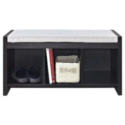 Hendland Entryway Storage Bench with Cushion - Room & Joy Pine