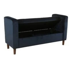 Rimo Velvet Storage Bench - Homepop Navy -Ottomans Official Shop unnamed file 6835