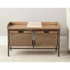 Noah Storage Bench - Safavieh Oak