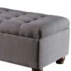 Button Tufted Storage Bench with Wooden Bun Feet - Benzara Brown -Ottomans Official Shop unnamed file 6863