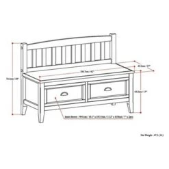 42" Portland Entryway Storage Bench with Drawers - Wyndenhall Distressed Gray -Ottomans Official Shop unnamed file 687