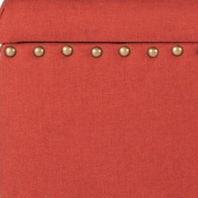 Fabric Upholste Wooden Storage Bench with Nail Head Trim - Benzara Blue/brown 5 Fabric Upholste Wooden Storage Bench with Nail Head Trim - Benzara Blue/brown – Image 3