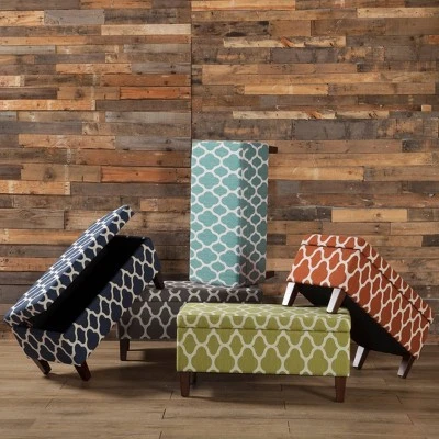 Drake Large Decorative Storage Bench – HomePop Geo Green 10 Drake Large Decorative Storage Bench – HomePop Geo Green – Image 8