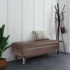 Ethan Rectangular Storage Ottoman - WyndenHall Distressed Saddle Brown