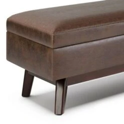 Ethan Rectangular Storage Ottoman - WyndenHall Distressed Saddle Brown -Ottomans Official Shop unnamed file 6941