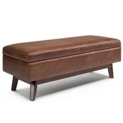 Ethan Rectangular Storage Ottoman - WyndenHall Distressed Saddle Brown -Ottomans Official Shop unnamed file 6948