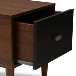 Merrick Mid Century Retro Modern 1 Drawer Light Gray, Brown - Baxton Studio -Ottomans Official Shop unnamed file 6992