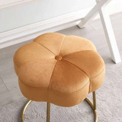 Seraphina Accent Vanity Stool - Linon Orange 7 Seraphina Accent Vanity Stool - Linon Orange – Image 5