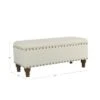 Large Storage Bench with Nailhead Trim - HomePop Faux Leather Brown