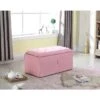 Microfiber Storage Bench with 2 Matching Ottomans Pink - Ore International -Ottomans Official Shop unnamed file 7015