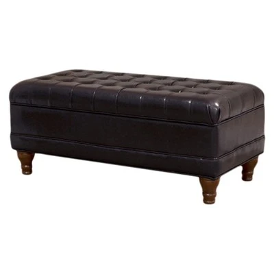 Deluxe Tufted Storage Bench Espresso - HomePop 4 Deluxe Tufted Storage Bench Espresso - HomePop – Image 2