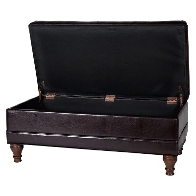Deluxe Tufted Storage Bench Espresso - HomePop 7 Deluxe Tufted Storage Bench Espresso - HomePop – Image 5