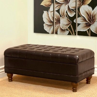 Deluxe Tufted Storage Bench Espresso - HomePop 12 Deluxe Tufted Storage Bench Espresso - HomePop – Image 10
