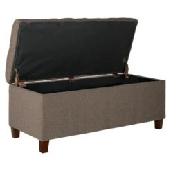 Tufted Storage Bench - HomePop Brown -Ottomans Official Shop unnamed file 7091