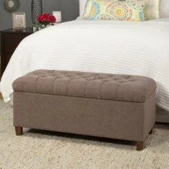 Tufted Storage Bench - HomePop Brown -Ottomans Official Shop unnamed file 7095