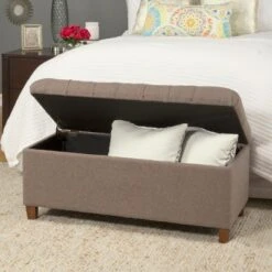 Tufted Storage Bench - HomePop Brown -Ottomans Official Shop unnamed file 7098