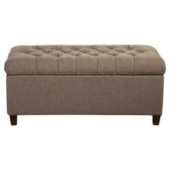 Tufted Storage Bench - HomePop Brown -Ottomans Official Shop unnamed file 7100