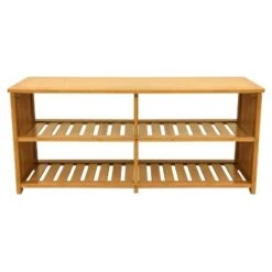 Oceanstar 10-Pair Bamboo Entryway Storage Bench.