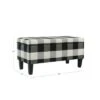 Large Decorative Storage Bench Black Plaid - HomePop