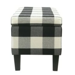 Large Decorative Storage Bench Black Plaid - HomePop -Ottomans Official Shop unnamed file 7109