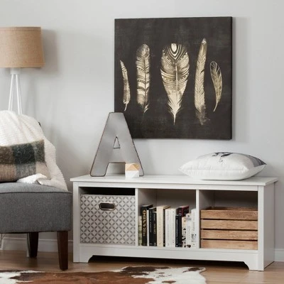 Vito Cubby Storage Bench - South Shore Pure Black 3 Vito Cubby Storage Bench - South Shore Pure Black