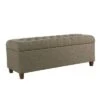 Homepop 48" Macalester Tufted Storage Bench Brown Faux Leather