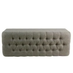 Homepop 48" Macalester Tufted Storage Bench Brown Faux Leather -Ottomans Official Shop unnamed file 7139