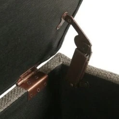 Homepop 48" Macalester Tufted Storage Bench Brown Faux Leather -Ottomans Official Shop unnamed file 7141